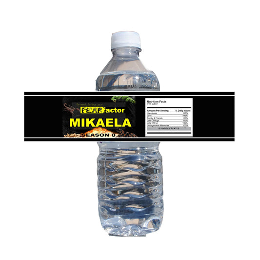 Personalized Fear Factor Theme Water Bottle Labels - DIGITAL or PRINTED