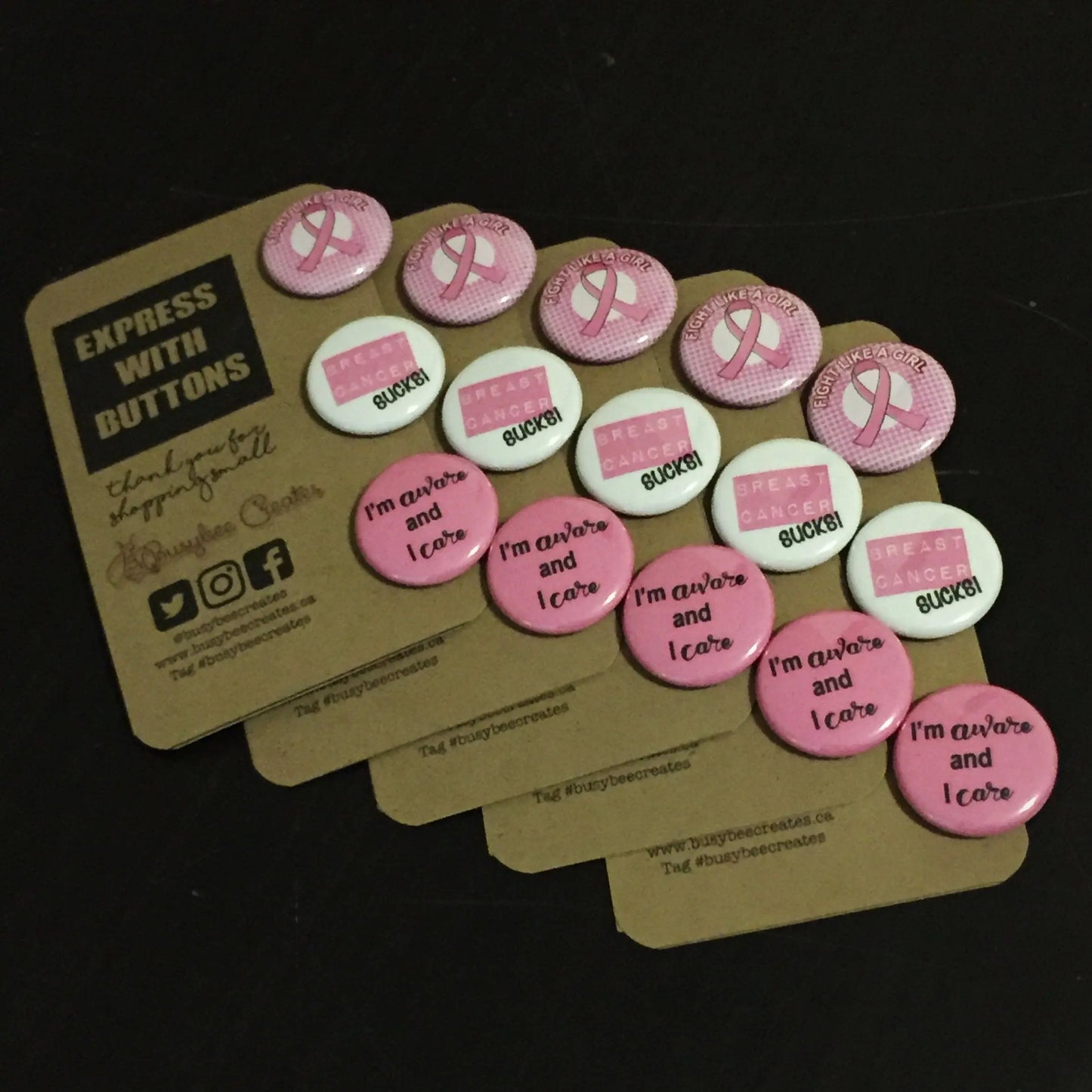 Cancer Awareness Photo Pins, Cancer Buttons - 15 pieces +