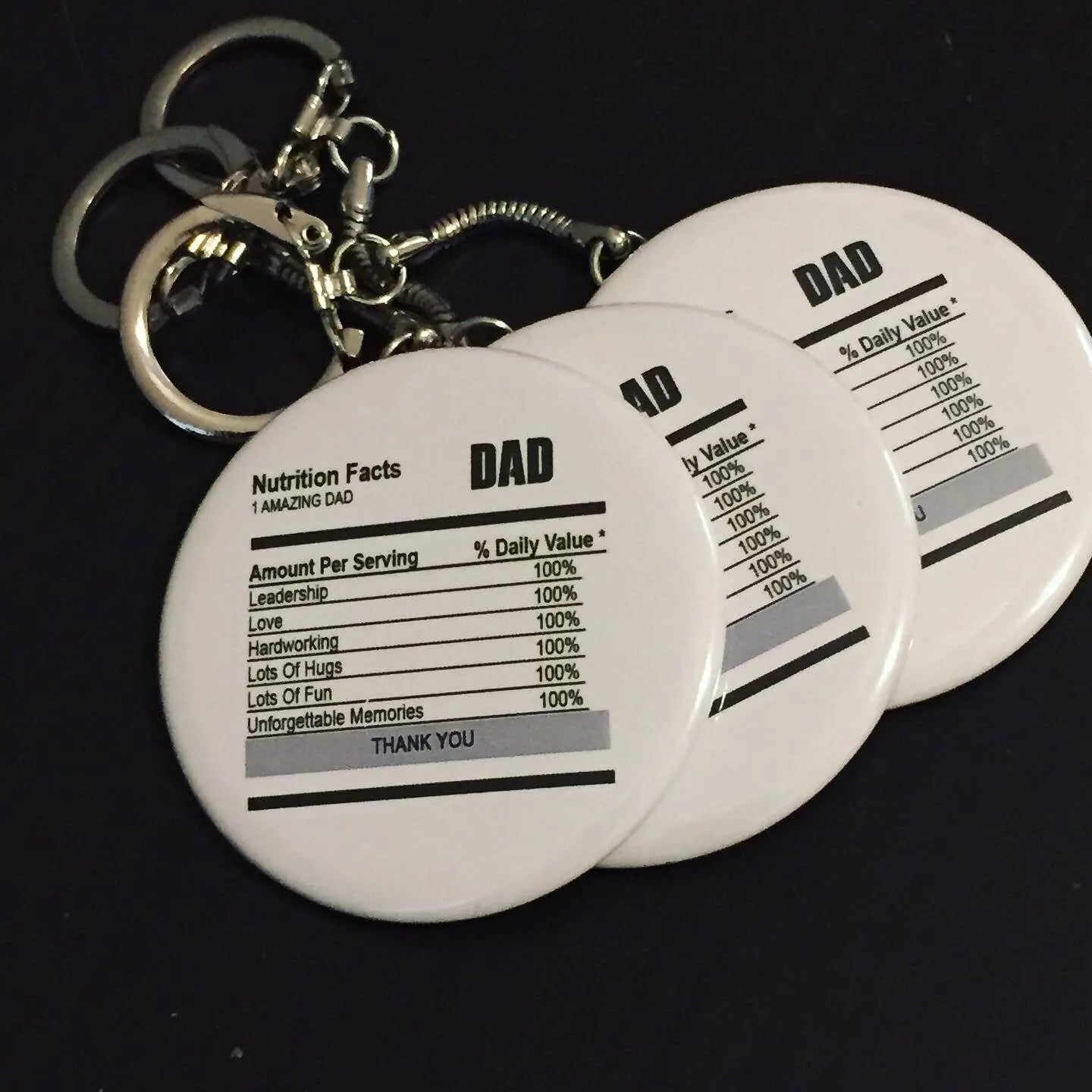 Amazing Dad Nutrition Fact - Chef Gifts Button Key chain