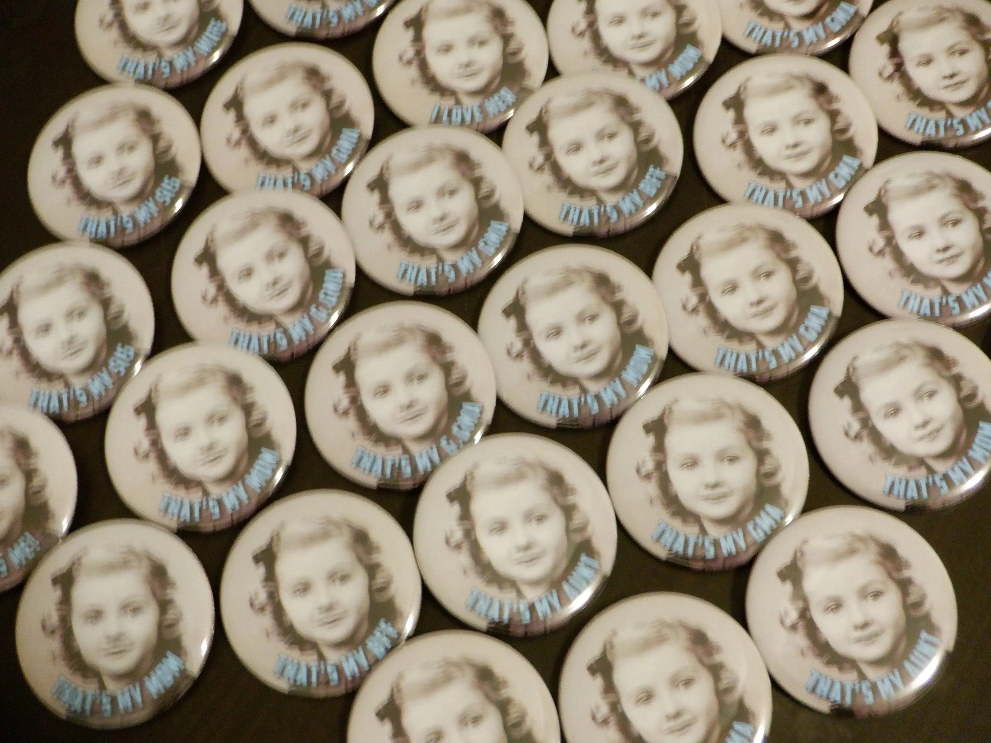 Custom Family Photo Pins, Family Button Pins, Family Reunion Favors - 15 pieces +