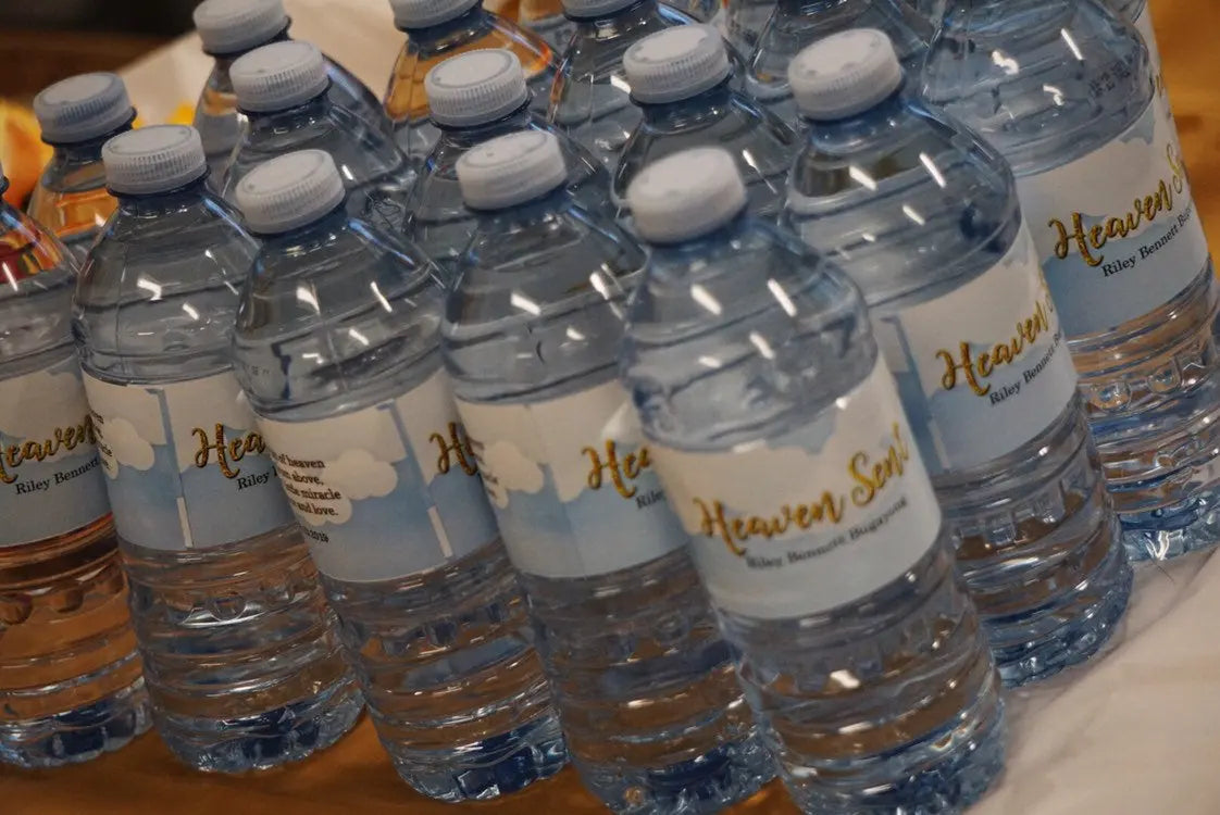 Custom Heaven Sent Water Bottle Label - Digital / Printed 24 pieces