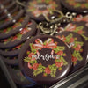 Custom Christmas Wreath Ornaments,  Personalized Christmas Keychain 2.25" -  5 pcs. +