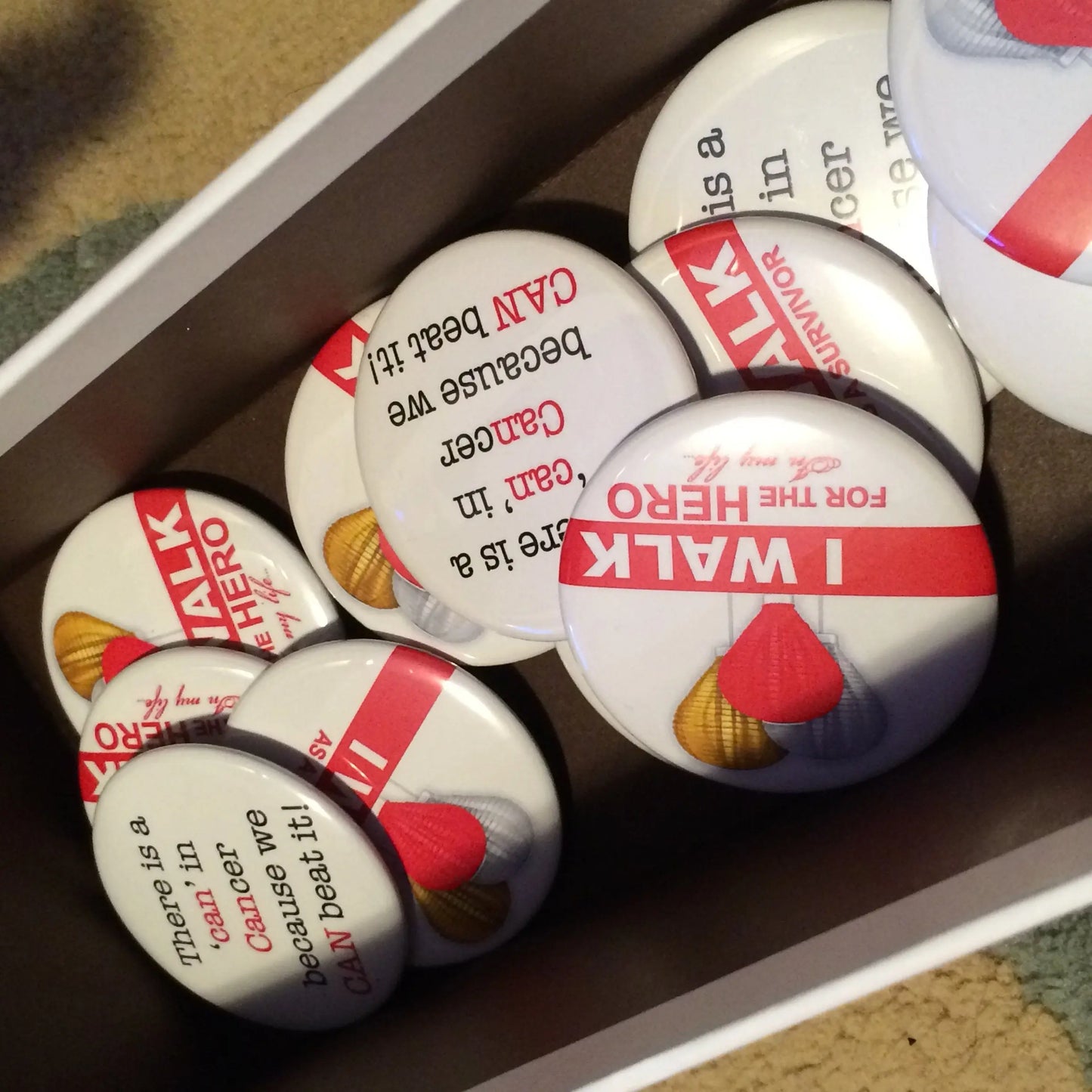 Personalized Cancer Warrior Button Pins - 10 pieces