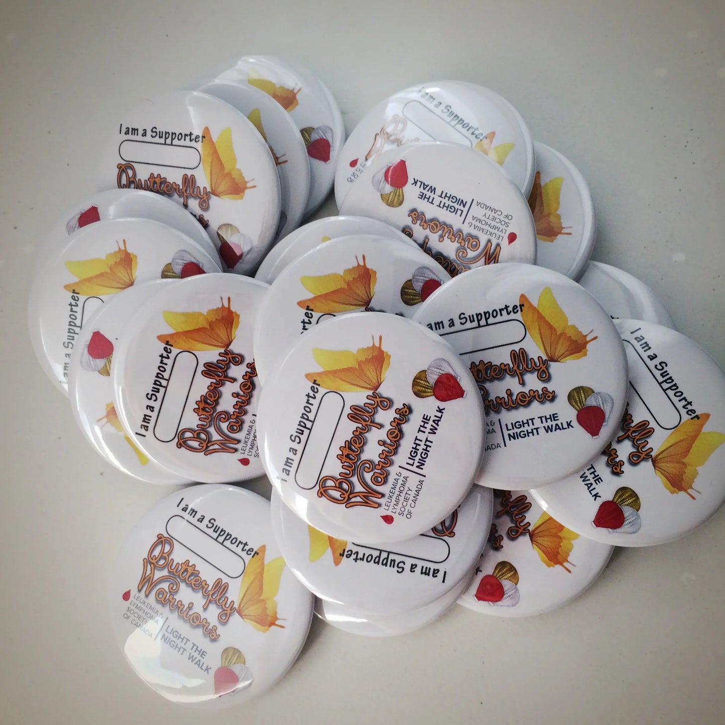 Personalized Cancer Warrior Button Pins - 10 pieces