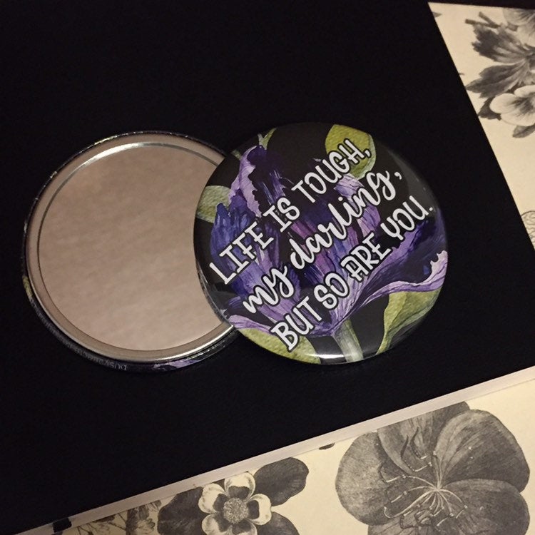 She wasn't  looking for a knight... Button Pocket  Mirror Favors - 10 pieces - Busybee Creates