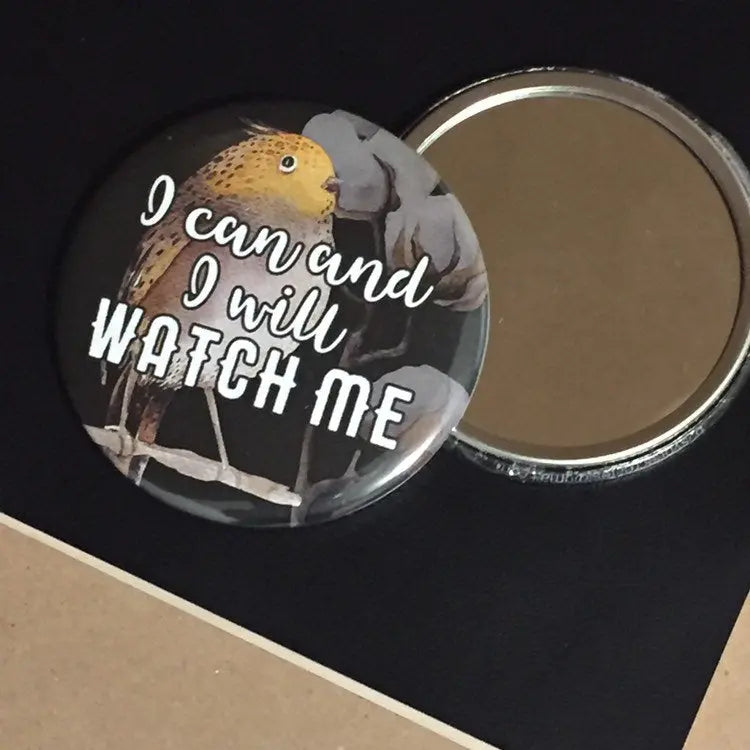 A strong woman looks a challenge dead in the eye and give it a wink Button Pocket Mirror Favors - Busybee Creates