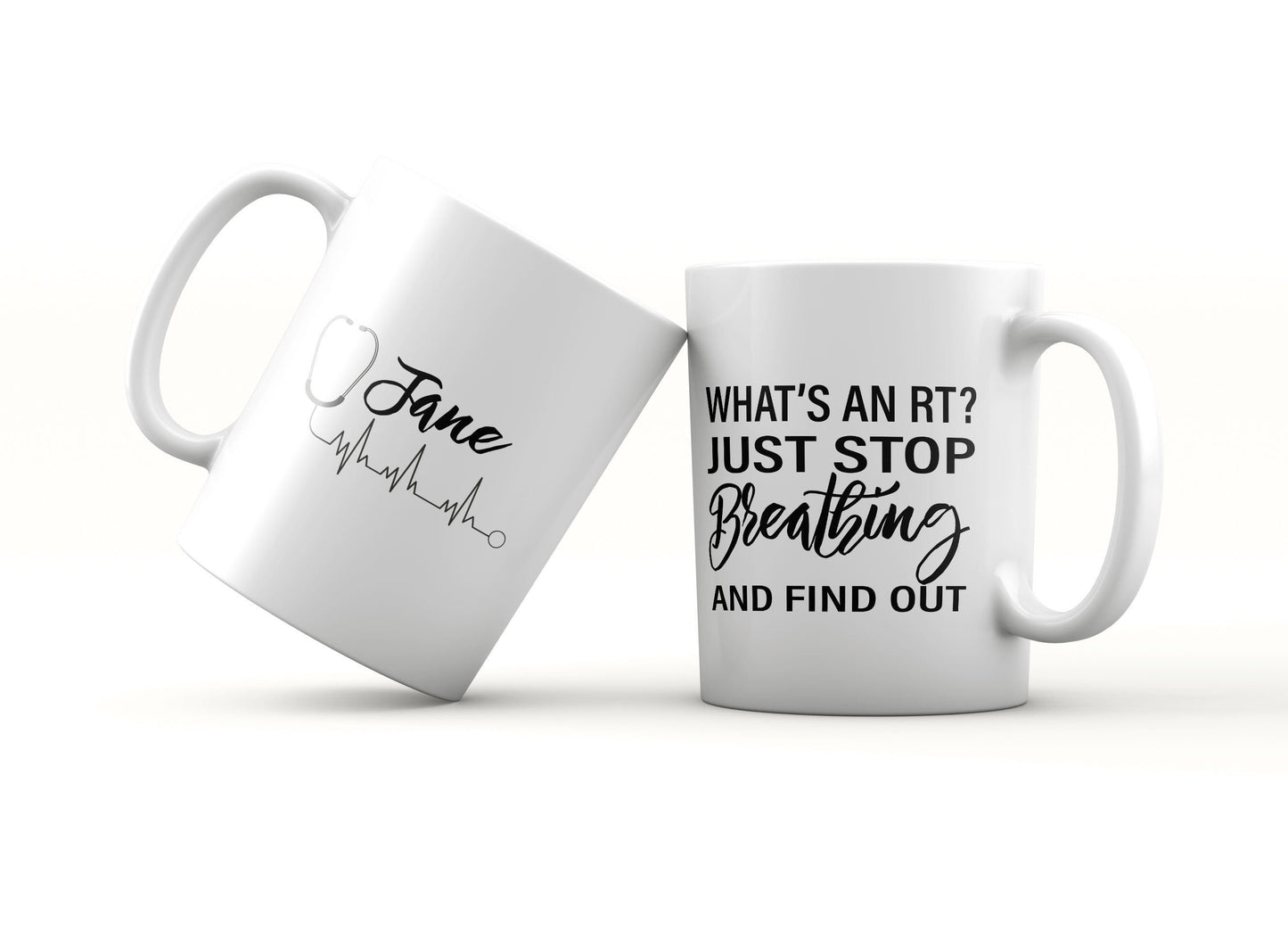 Custom What's an RT Coffee Mug Gift for Respiratory Therapist  - 11 oz. - Busybee Creates