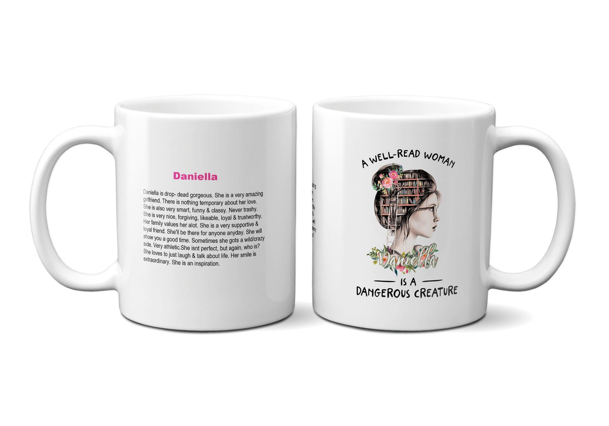 Custom Ceramic Mug for Librarian Thank You Gift, Personalized Gift for Book Nerd, Literary Gift Ideas - Busybee Creates