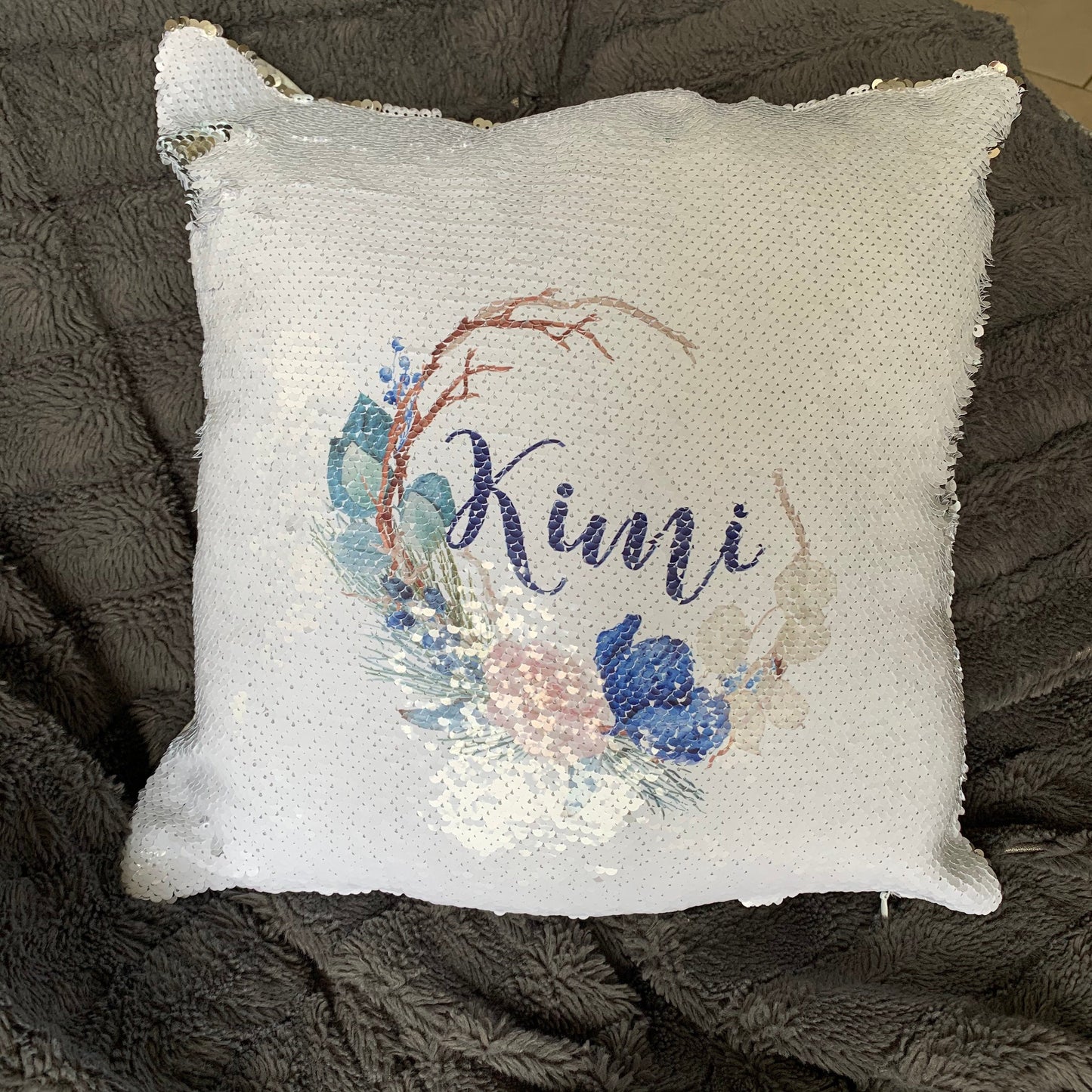Custom Name Sequin Pillow Covers - 16” x 16”
