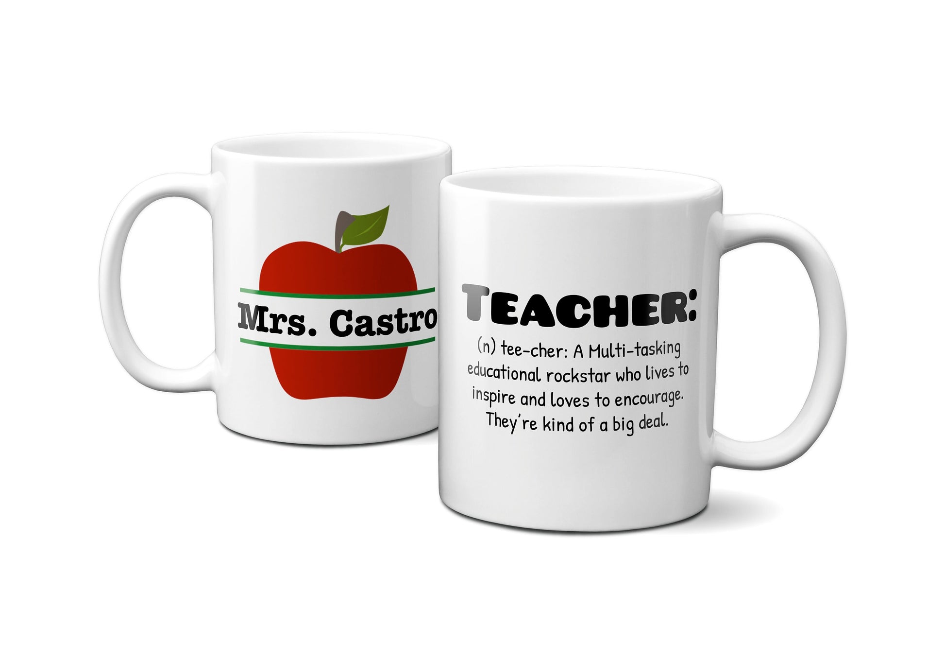Custom Teacher Appreciation Coffee Mug, Thank You Gift for Teachers A+
