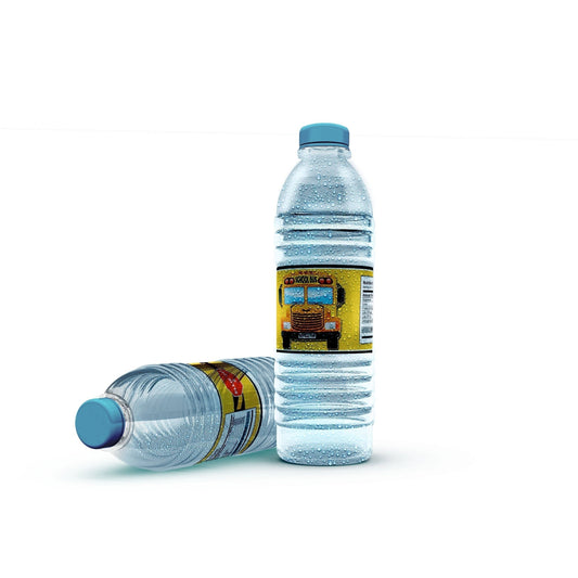 Yellow School Bus Water Bottle Label Instant Download - Digital