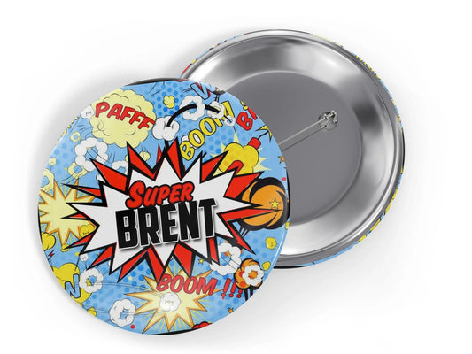 Custom Superhero Party Theme Favors Gifts for Him Button Pins - 2.25" 10 pieces - Busybee Creates