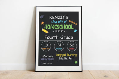 Back to School Sign, Last Day of Home school Printable Sign,  School Teacher Appreciation Chalkboard Sign - DIGITAL - Busybee Creates