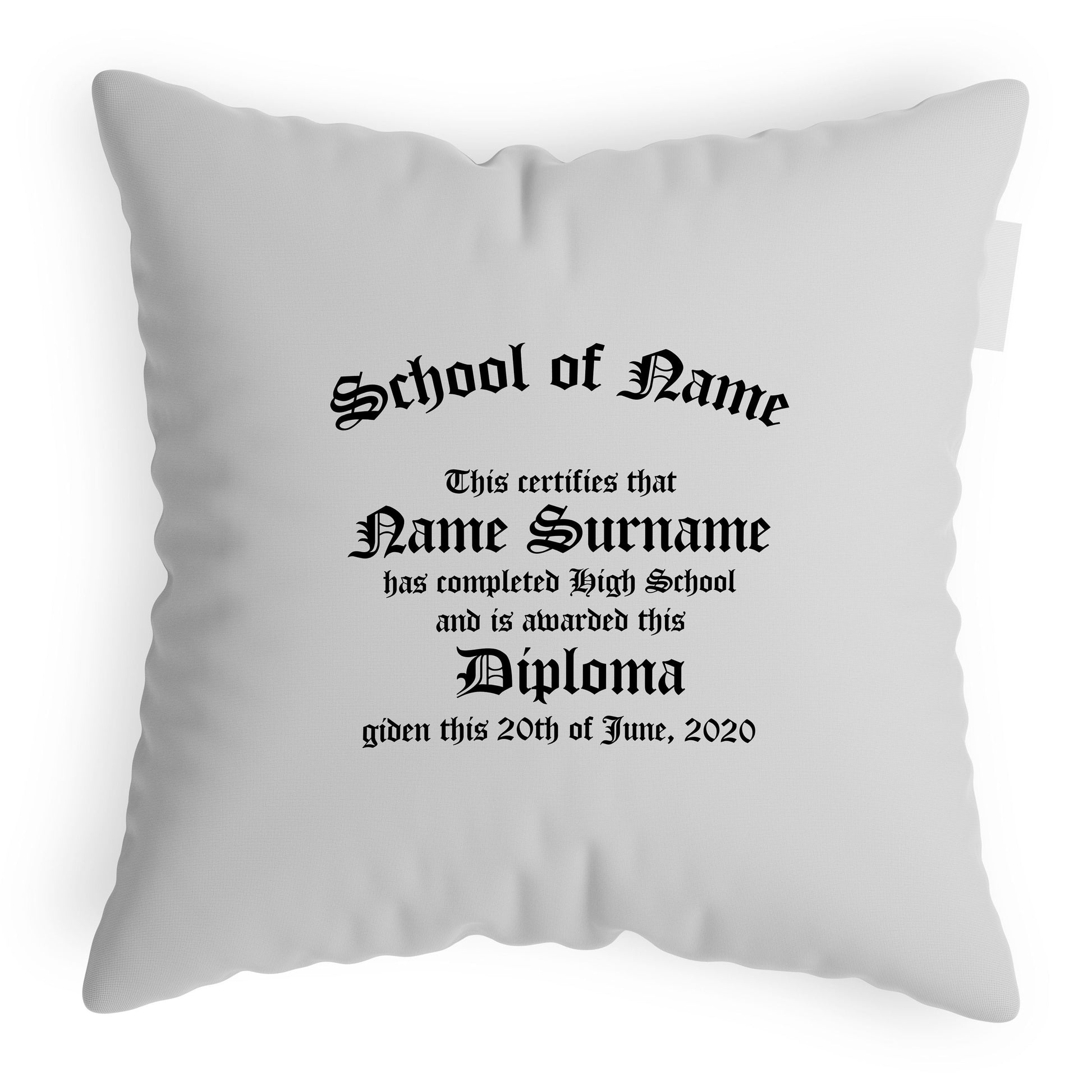 Custom Diploma Pillowcase for Graduation - Graduation Gift