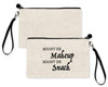 Might be Makeup Might be Snack Pouch, Cosmetic Bag Organizer Gift for Makeup Lover