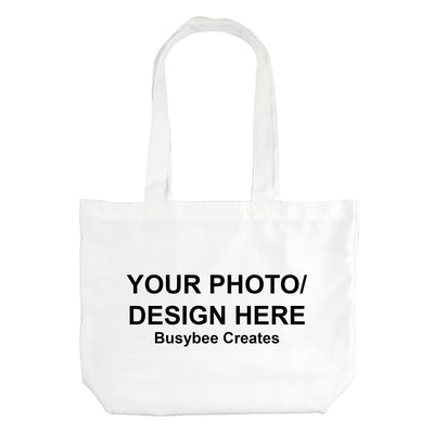 Custom Tote Bag, Reusable Bag Personalized Tote, Eco Bag, Grocery Bag - Busybee Creates