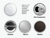 Custom Button Pins 2.25", Wholesale Favor Ideas - 50 pieces