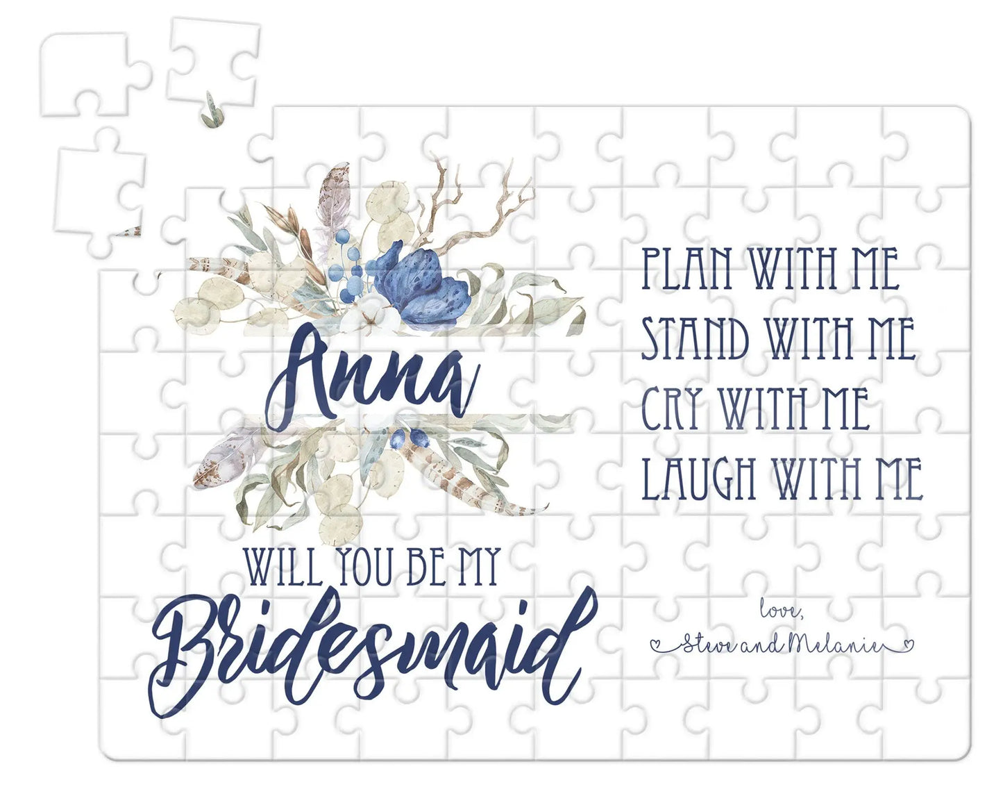 Bridesmaid Proposal Ideas, Custom Puzzle for Wedding, Bride Squad Puzzle Bridesmaid Gift