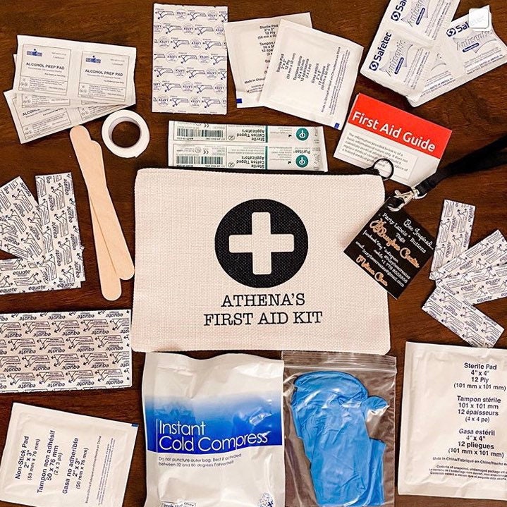 Medical Alert First Aid Bag Pouch,  Custom Health Information Alert Medicine Pouch- 2 pack