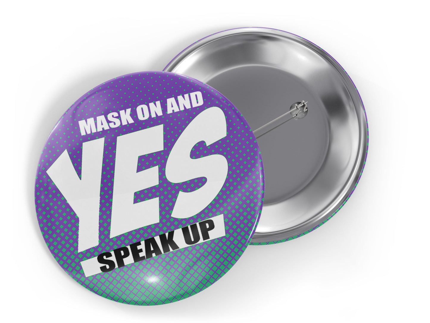 Covid Vaccinated Mask Button Pin, Mask Awareness Pin- Trio Pack