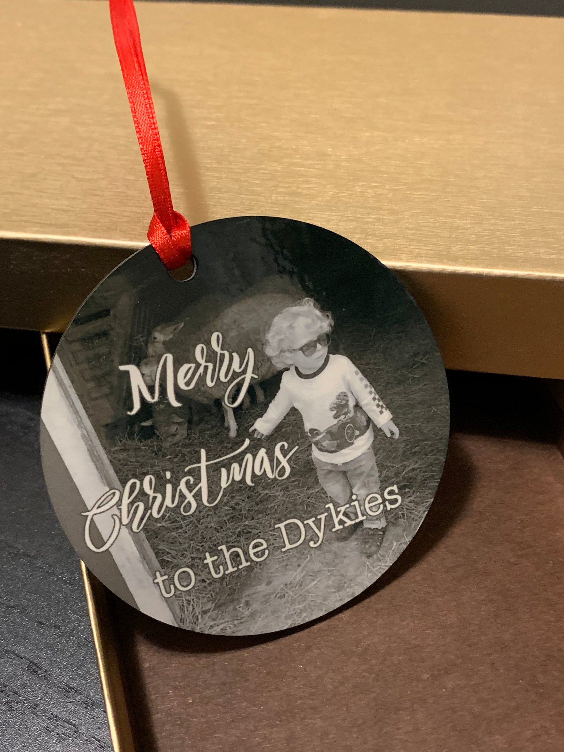 Custom Ornament for Christmas Stocking Stuffer, Personalized Round Christmas Decoration, Christmas Tree Ornaments