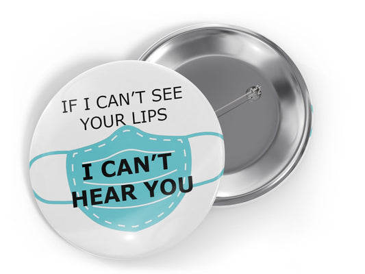 Hard of Hearing Badge for Hearing Impaired Lip Reading, Face Mask Button Pins - 10 pieces