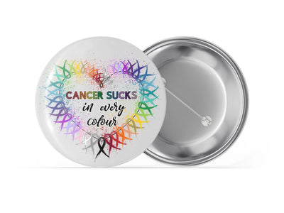 Cancer Awareness Button Pins for Cancer Survivor,  Cancer Ribbon Support Gift Ideas 2.25" -6 pcs+