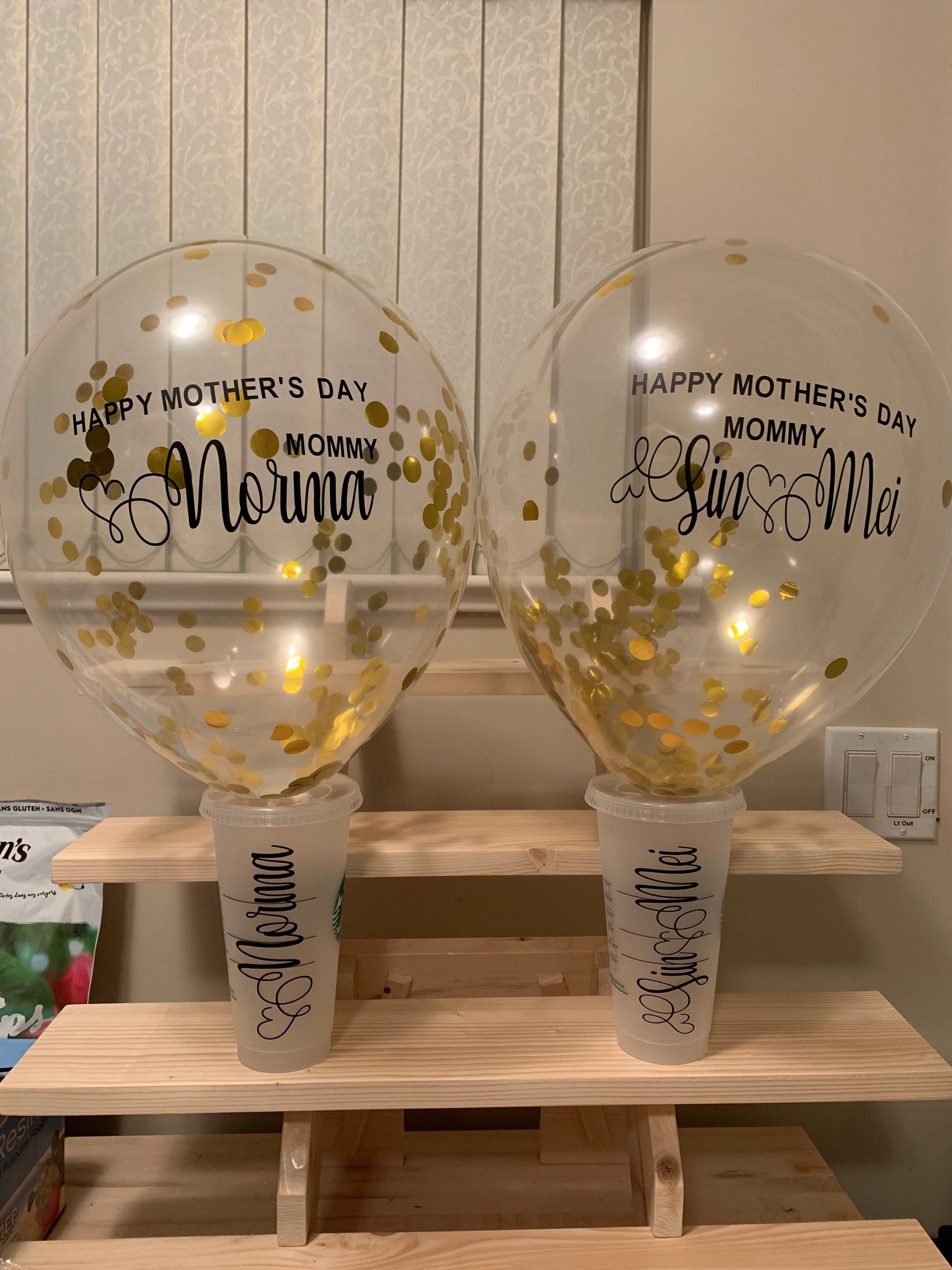 Personalized Vinyl Decal for Balloon Gift Basket, Custom Inspired Gift Ideas DIY