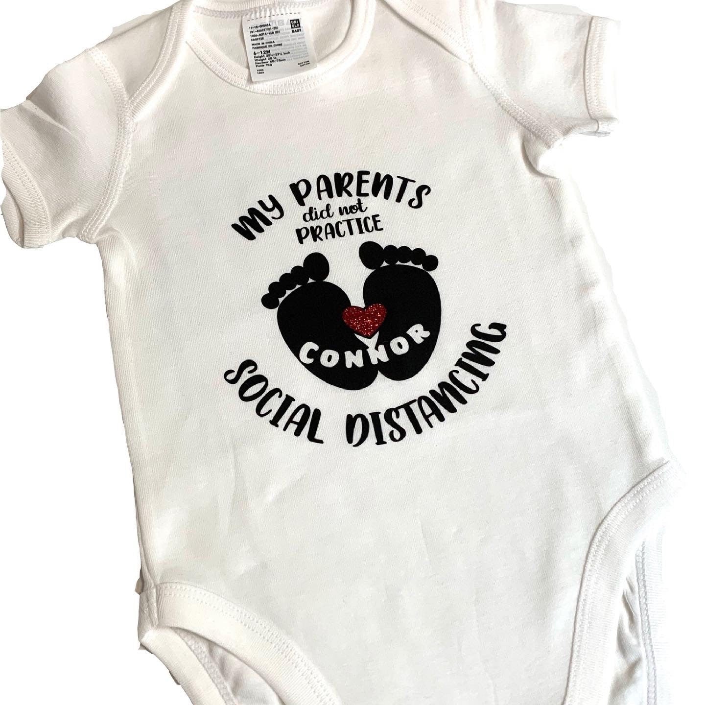 Custom Onesies for Newborn, Pandemic Baby Shower Gift ideas, Personalized Bodysuit Gift for New Parents