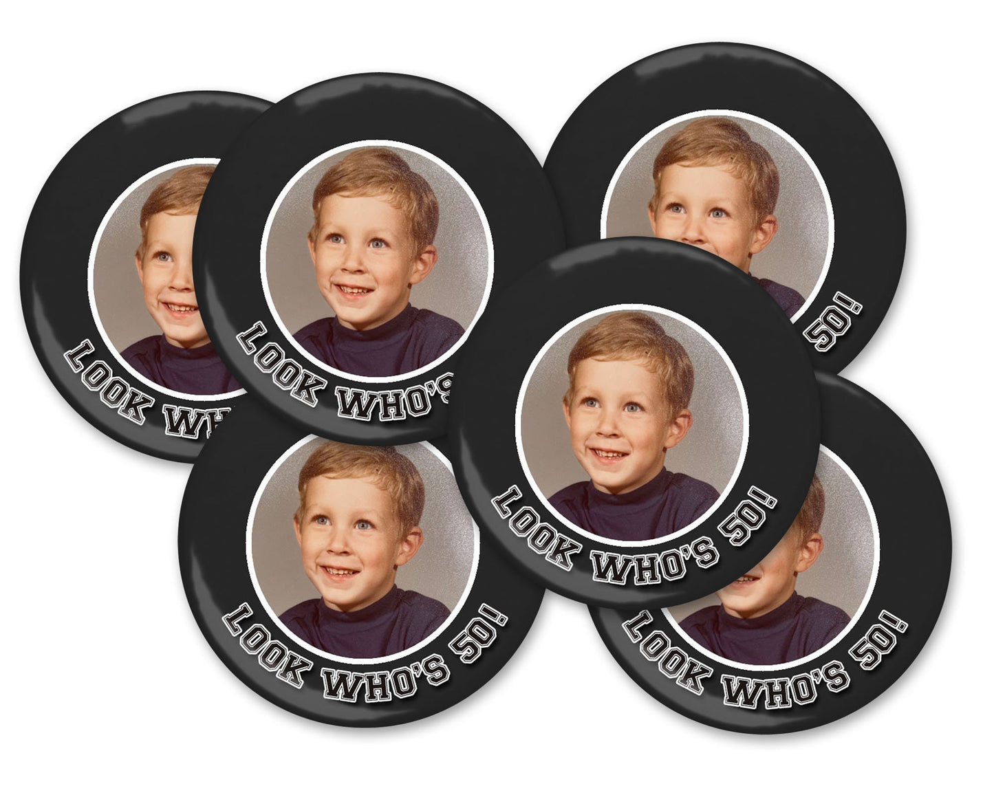 50th Birthday Pin, Custom Party Favor Ideas for Adult Photo Pins - 15 pieces +