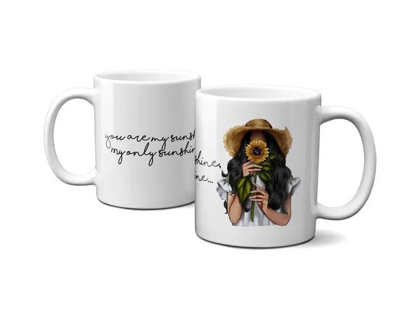Summer Gift ideas Ceramic Mug , You are my Sunshine Coffee Mug 11 oz.
