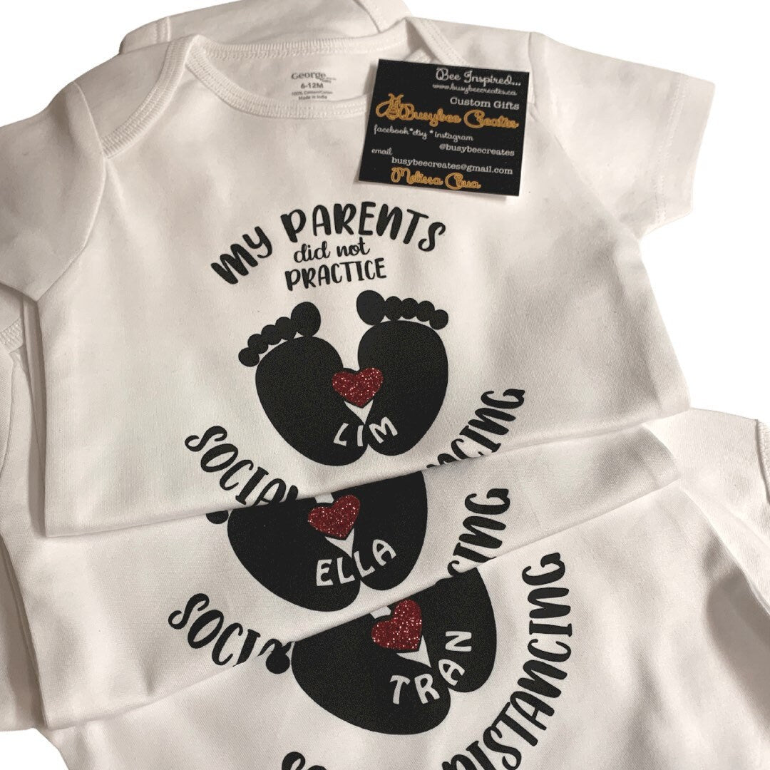 Pandemic Onesie for Baby Shower, My Parents did not practice social distancing Bodysuit Gift ideas