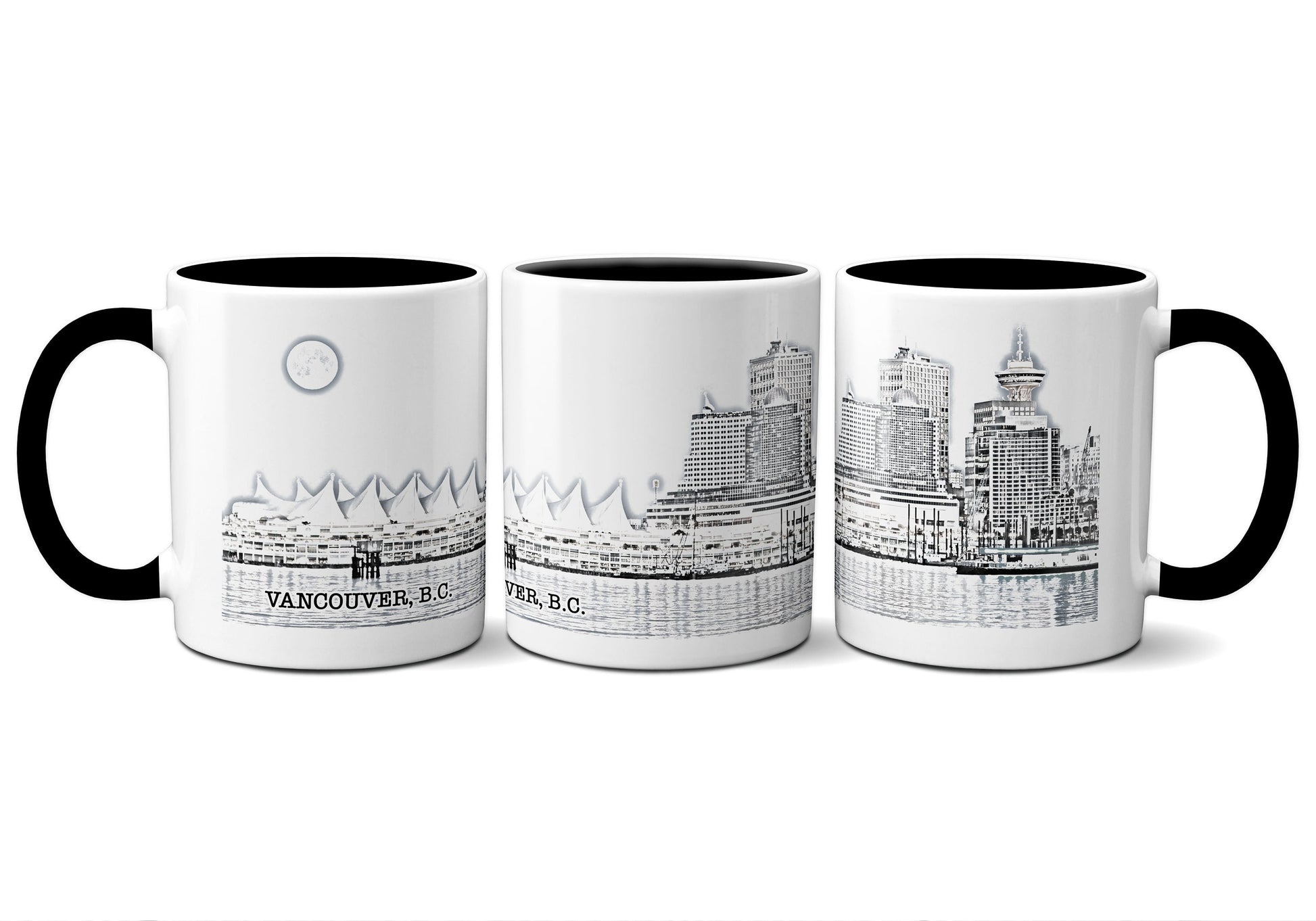 Vancouver Skyline Mug, City Skyline Mug Gift Ideas, British Columbia Canada Mug 11 oz.