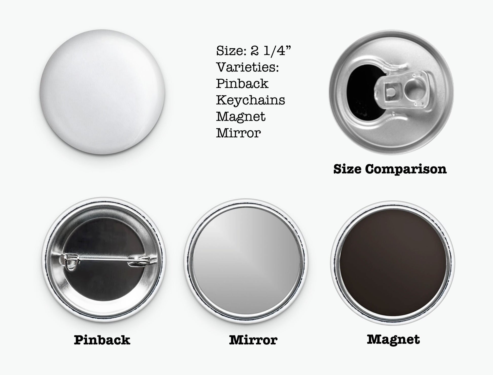 Custom Mirror Button Pins