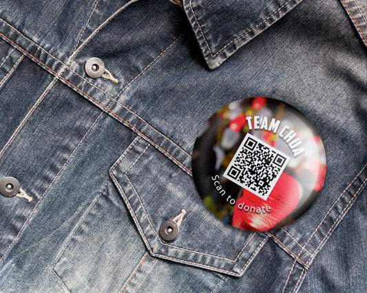 Custom Venmo/Cash App Qr code Fundraiser Pin, Interactive Event Badges, Charity Button - 6+