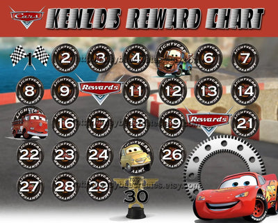 Personalized Disney Lightning McQueen Rewards Digital File (1) 8" x 10" or (2) 5" x 7"