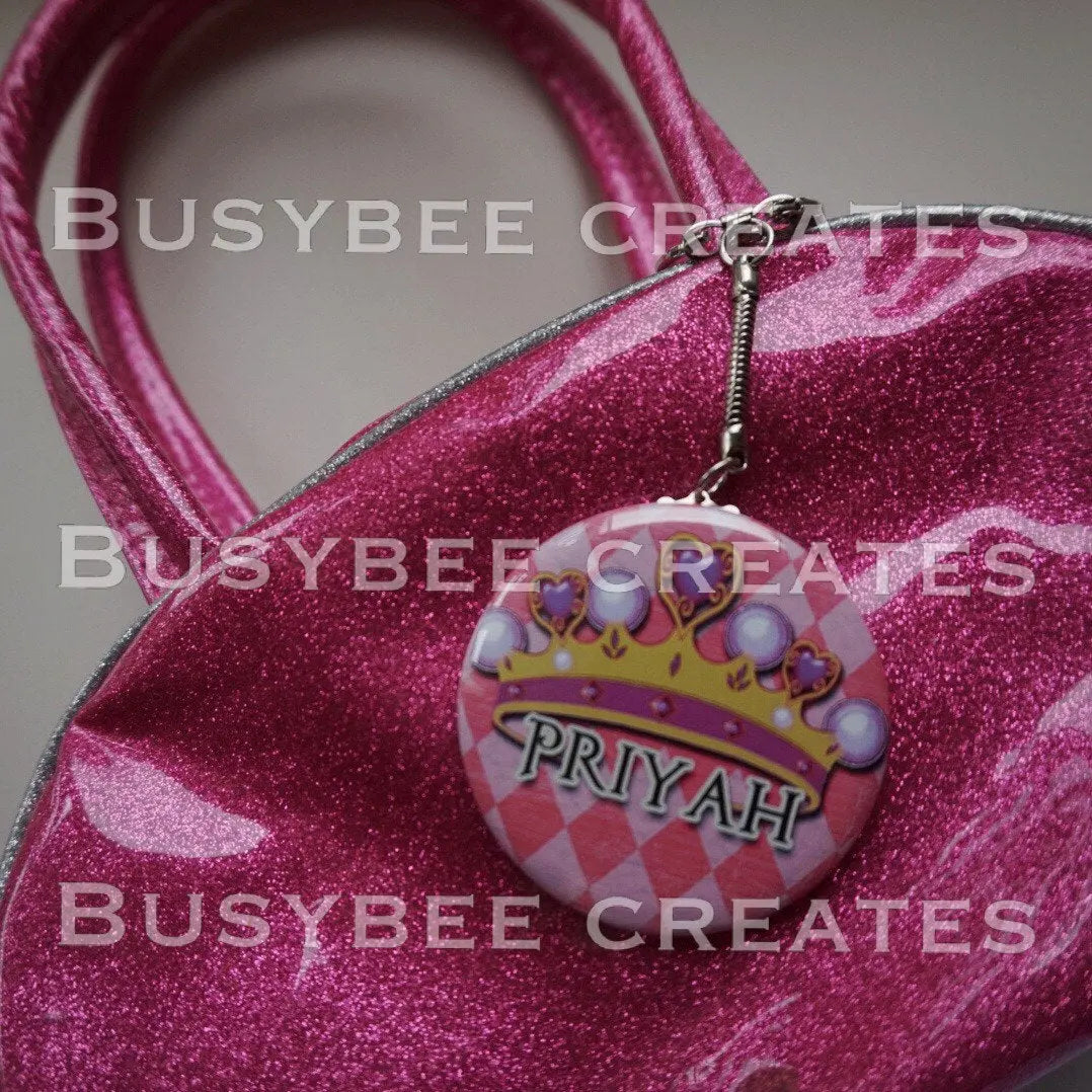 Personalized Diaper Bag Charms - Baby Shower Party - Pink Favours - Gender Reveal busybeecreates
