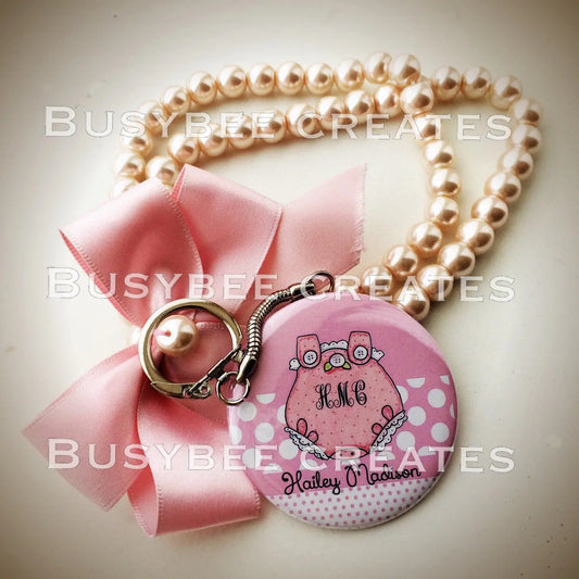 Personalized Diaper Bag Charms - Baby Shower Party - Pink Favours - Gender Reveal busybeecreates