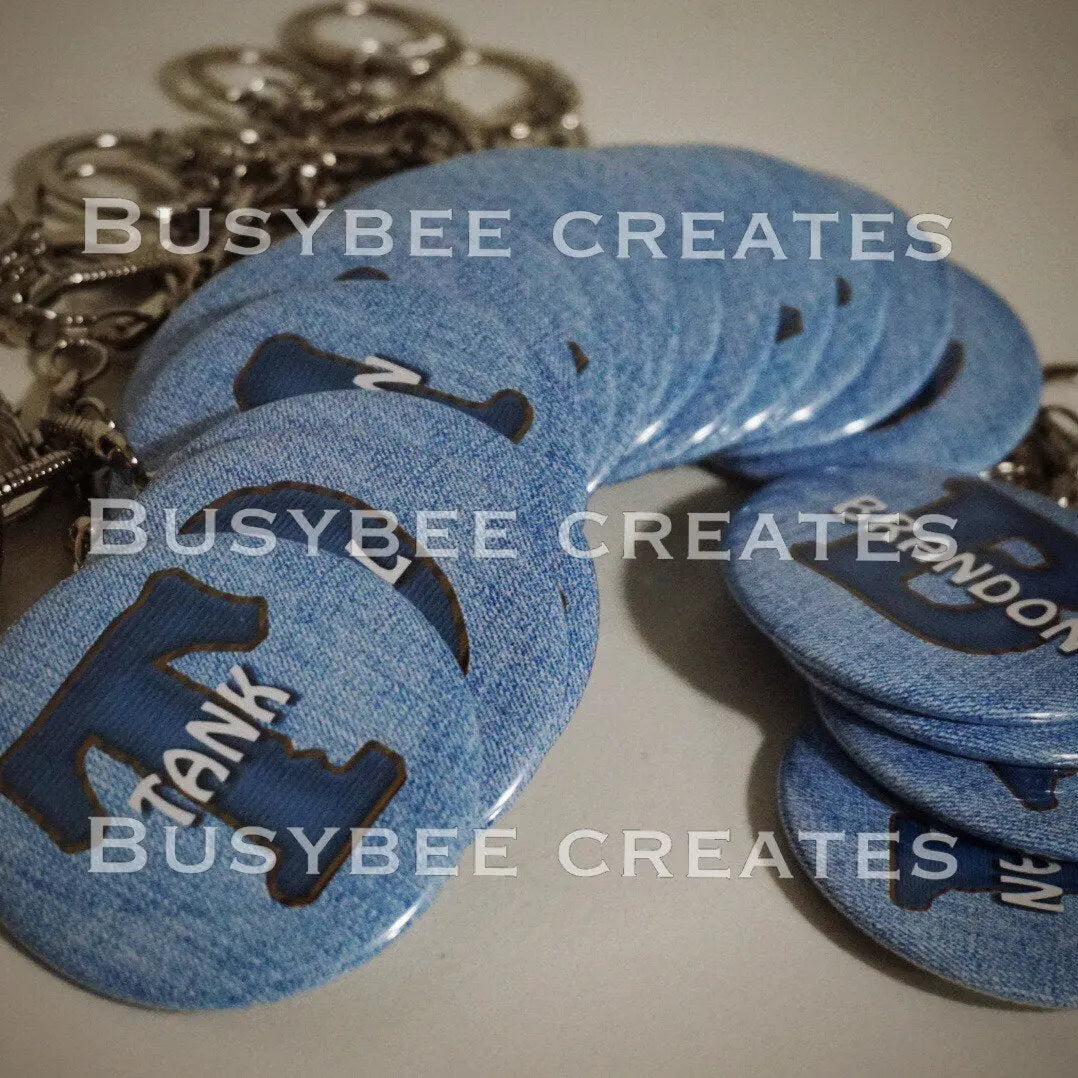 Custom Favours - Personalize Bag Tag / Keychains - Custom Gift Ideas - Personalized Chevron with Initials Button Pin- 10 pcs busybeecreates