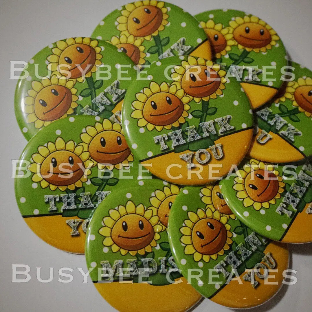 Personalize Button Plant vs Zombies Button Pins 10 pieces busybeecreates